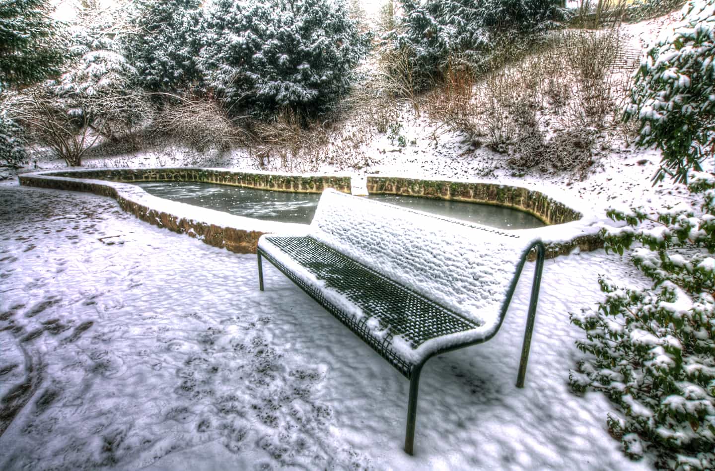 Heating Water in A New Koi Pond with snow all around