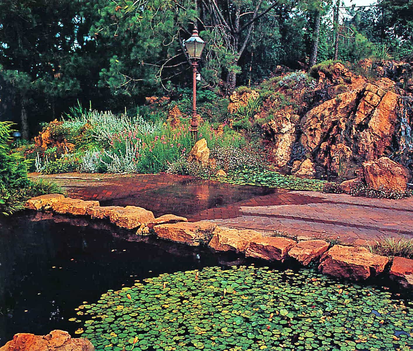 An unusual water feature across a driveway