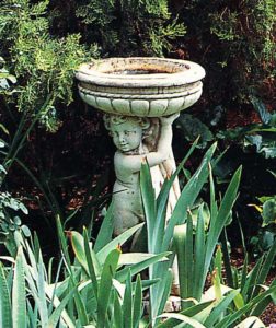 A simple ornamental bird bath