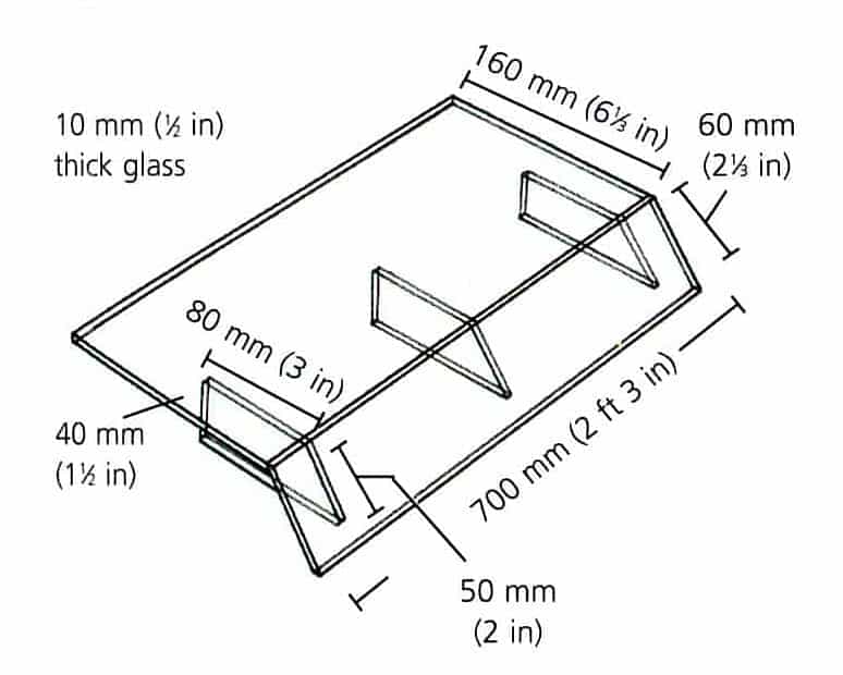 glass or perspex spillway